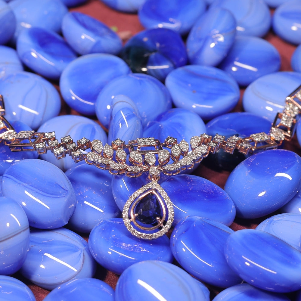 Sapphire and Diamond Necklace Set