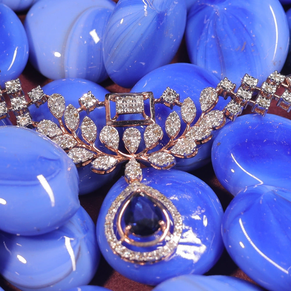 Sapphire and Diamond Necklace Set