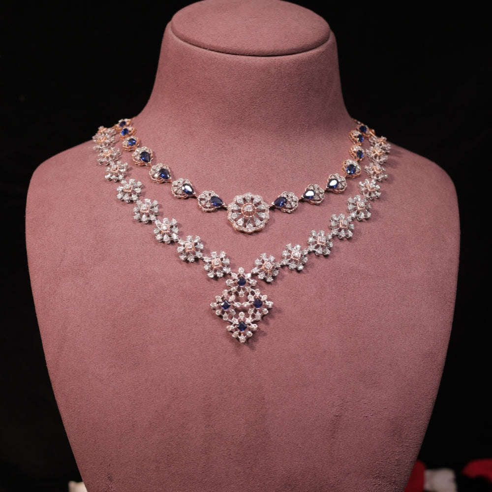 Royal Sapphire and Diamond Necklace Set