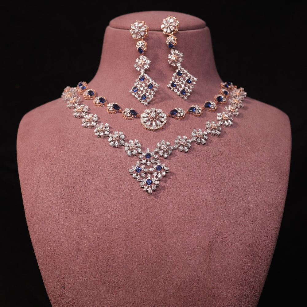 Royal Sapphire and Diamond Necklace Set