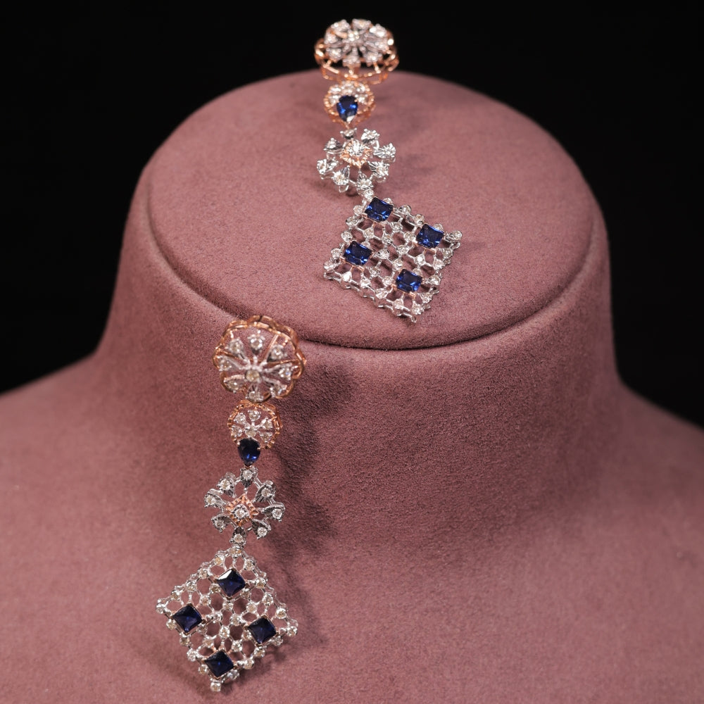 Royal Sapphire and Diamond Necklace Set