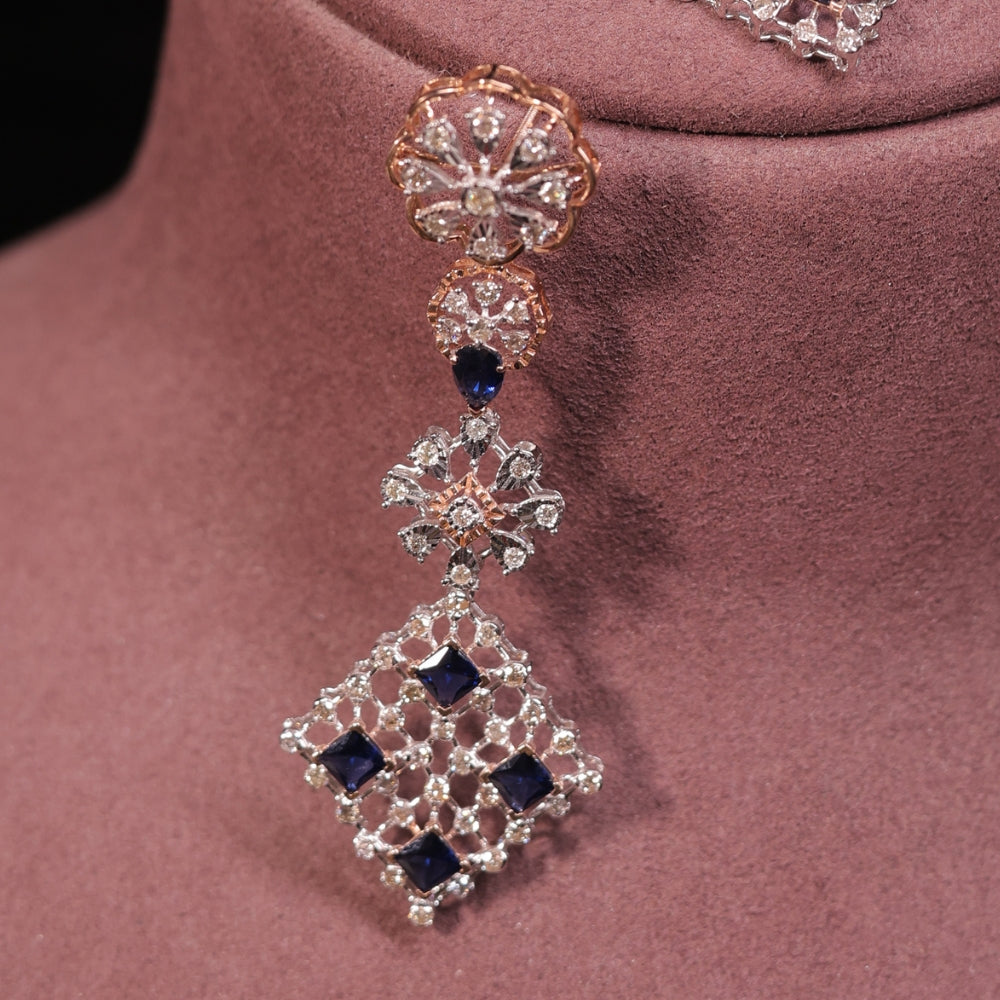 Royal Sapphire and Diamond Necklace Set