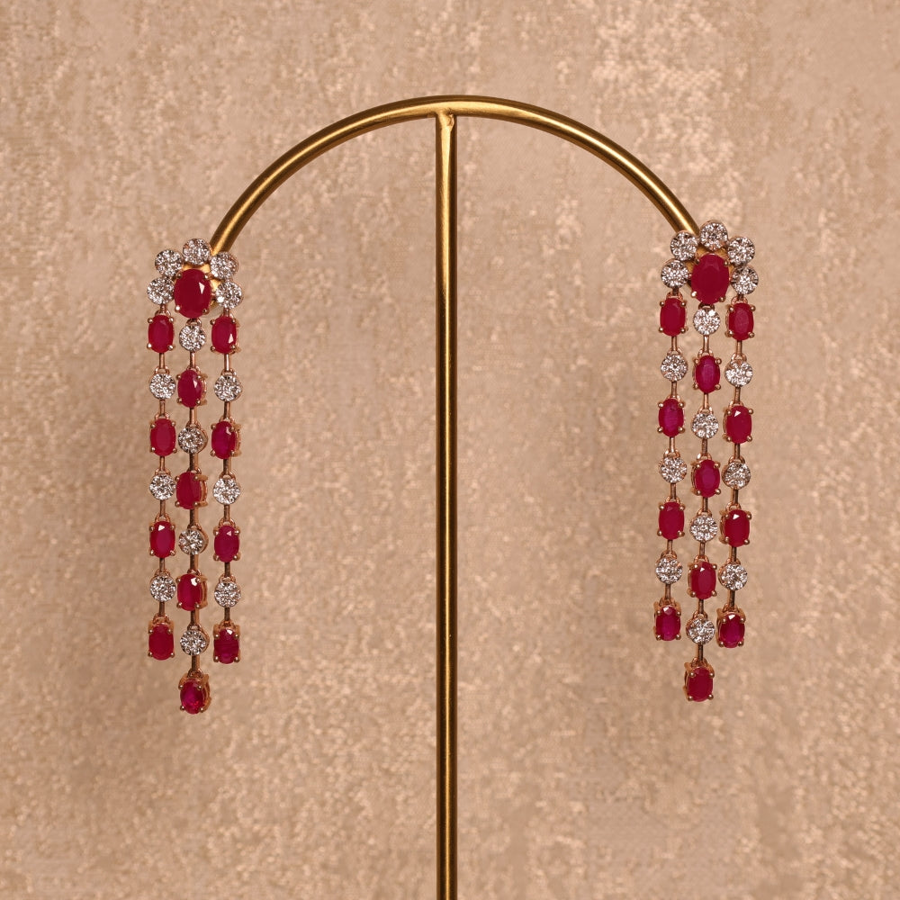 Timeless Ruby and Diamond Drop Earrings