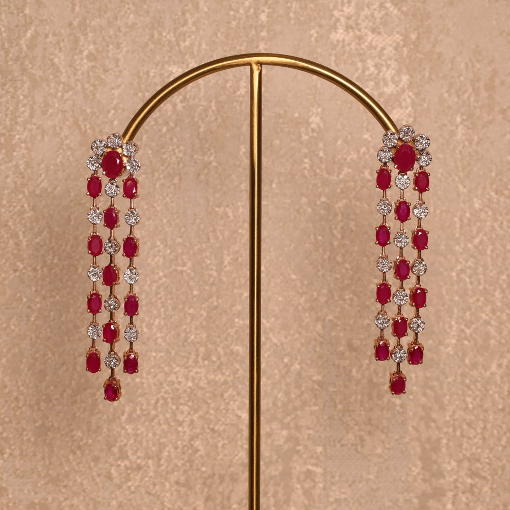 Timeless Ruby and Diamond Drop Earrings