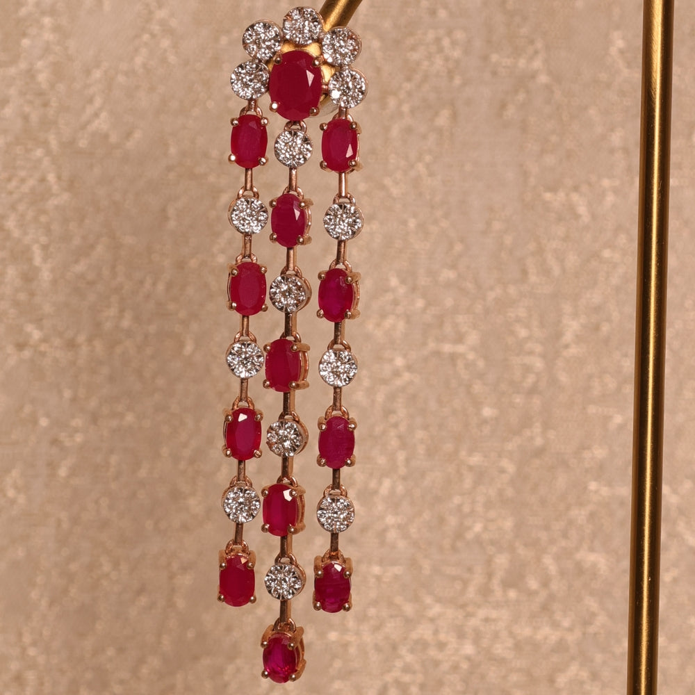Timeless Ruby and Diamond Drop Earrings
