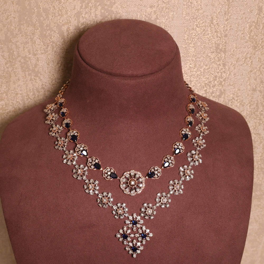 Timeless Diamond and Sapphire Necklace Set