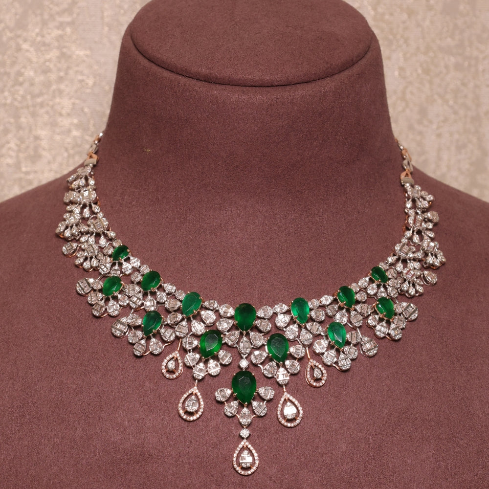 Timeless Emerald and Diamond Necklace Set