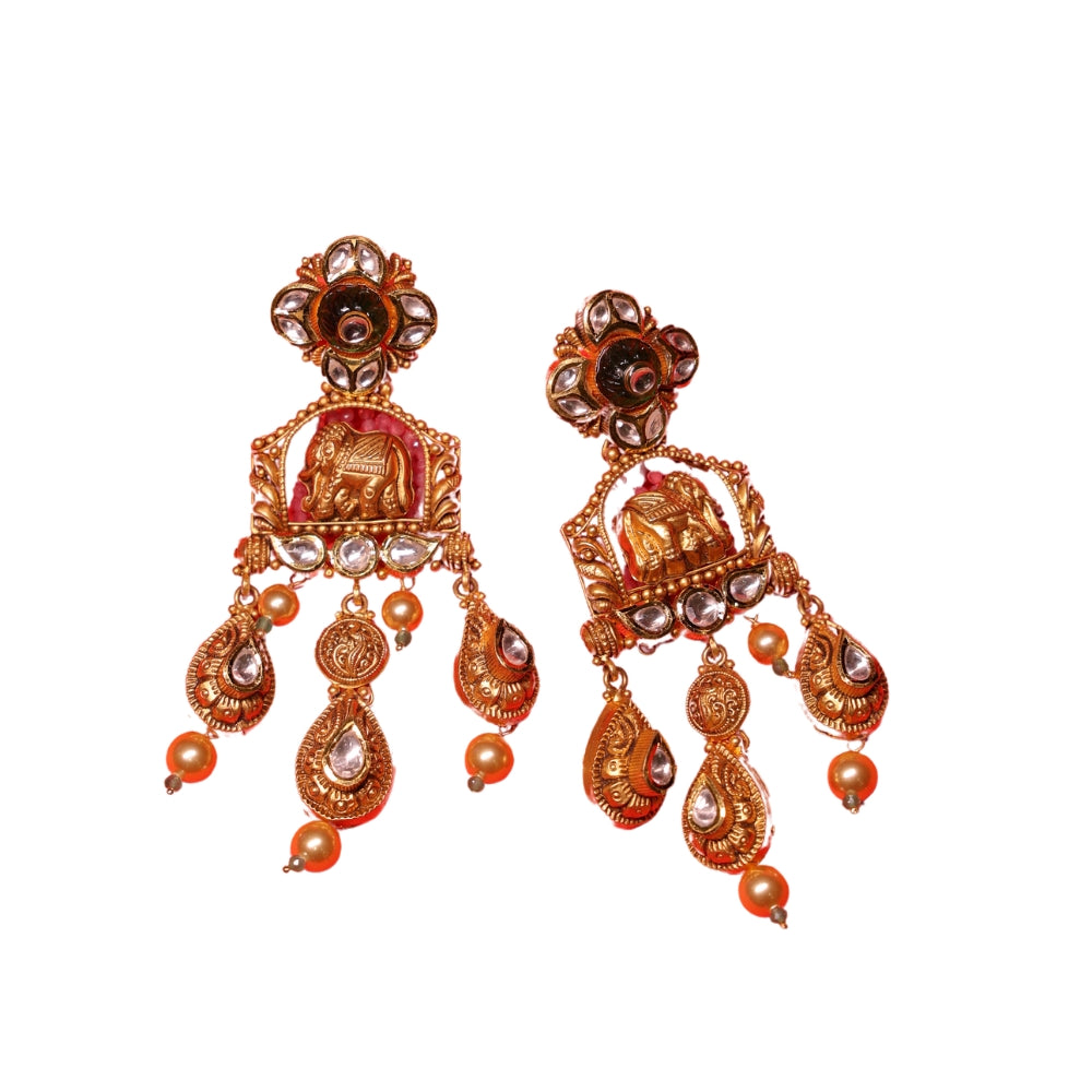 Antique Gold Elephant Necklace Set