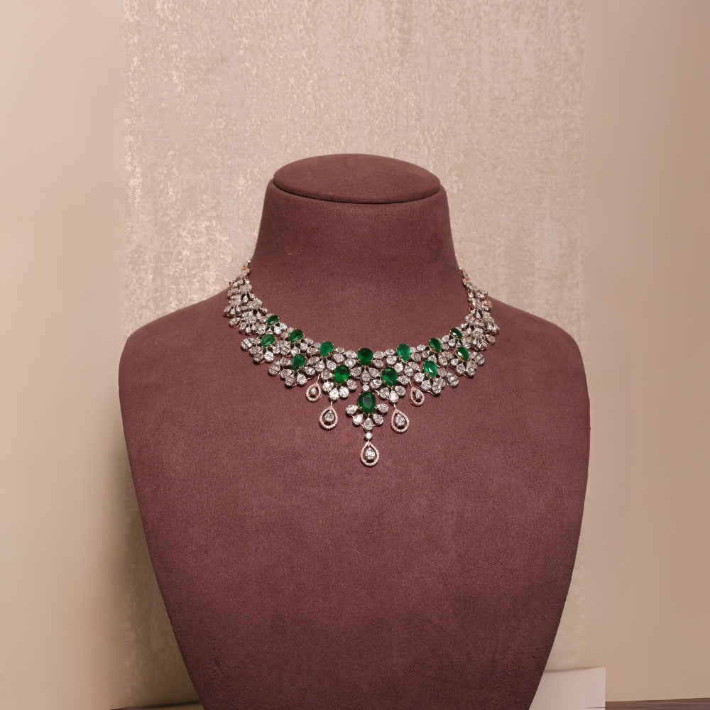 Timeless Emerald and Diamond Necklace Set