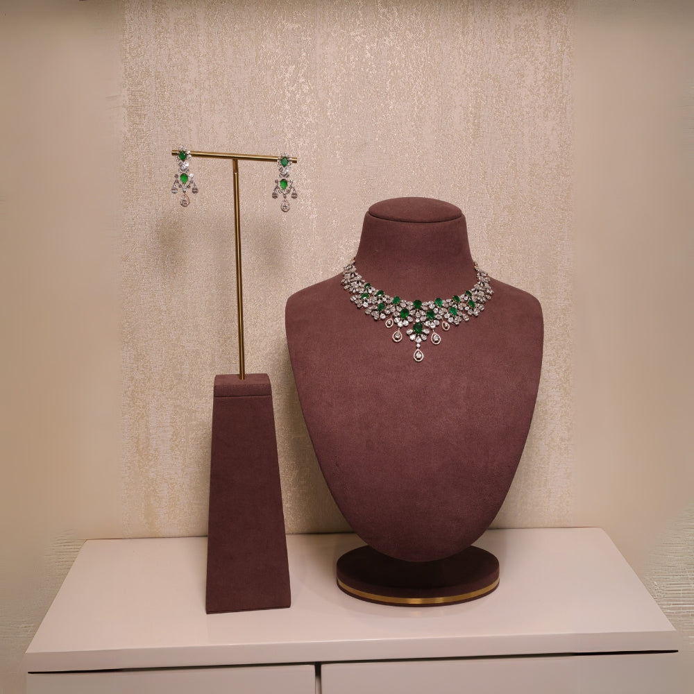Timeless Emerald and Diamond Necklace Set