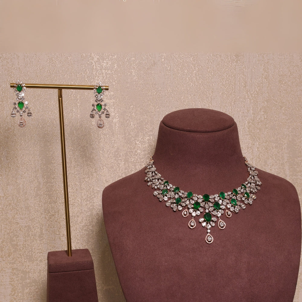 Timeless Emerald and Diamond Necklace Set