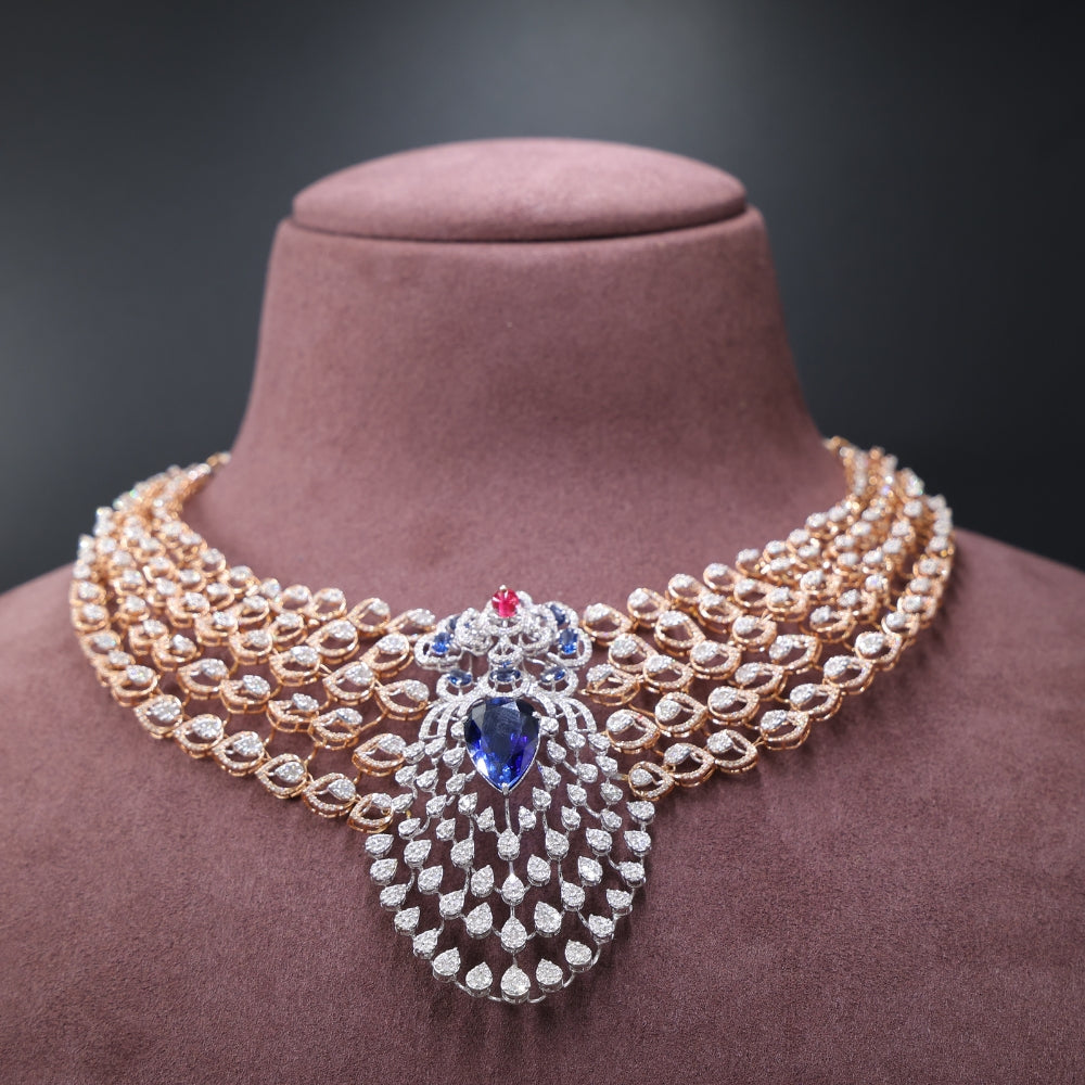 Diamond and Gemstone Necklace Set