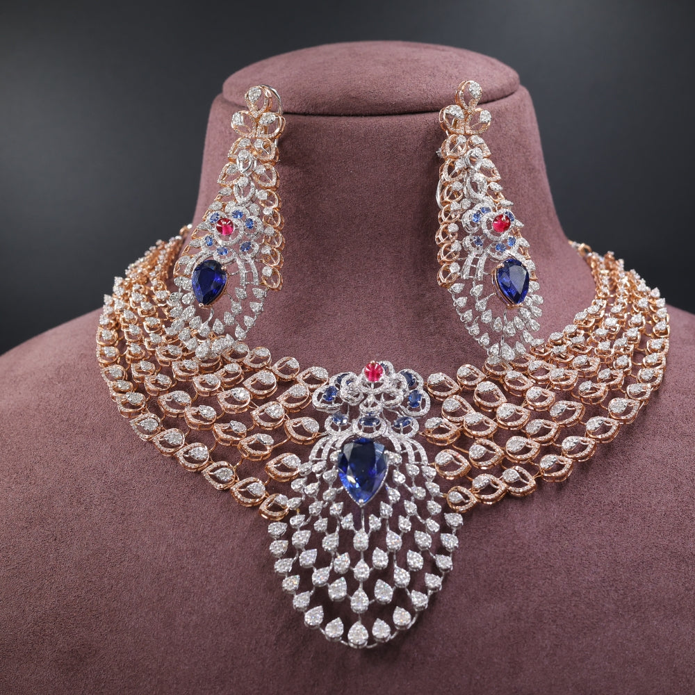 Diamond and Gemstone Necklace Set