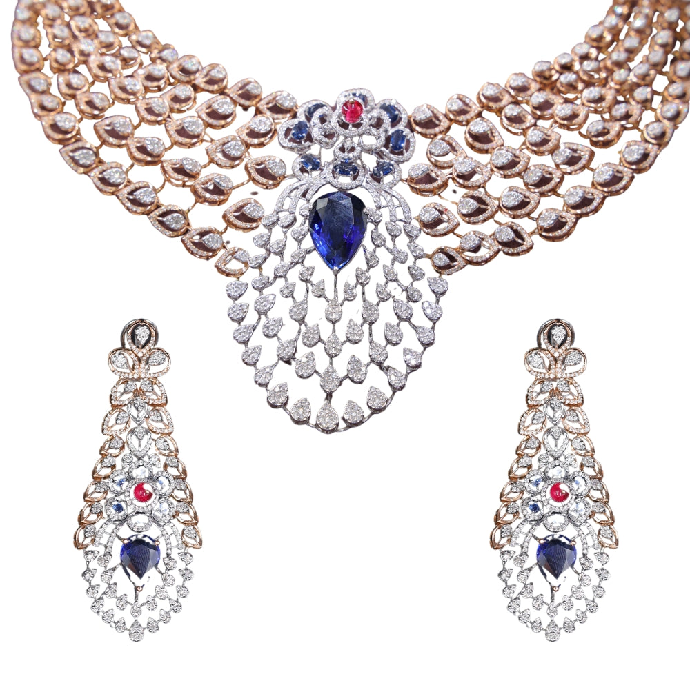 Diamond and Gemstone Necklace Set