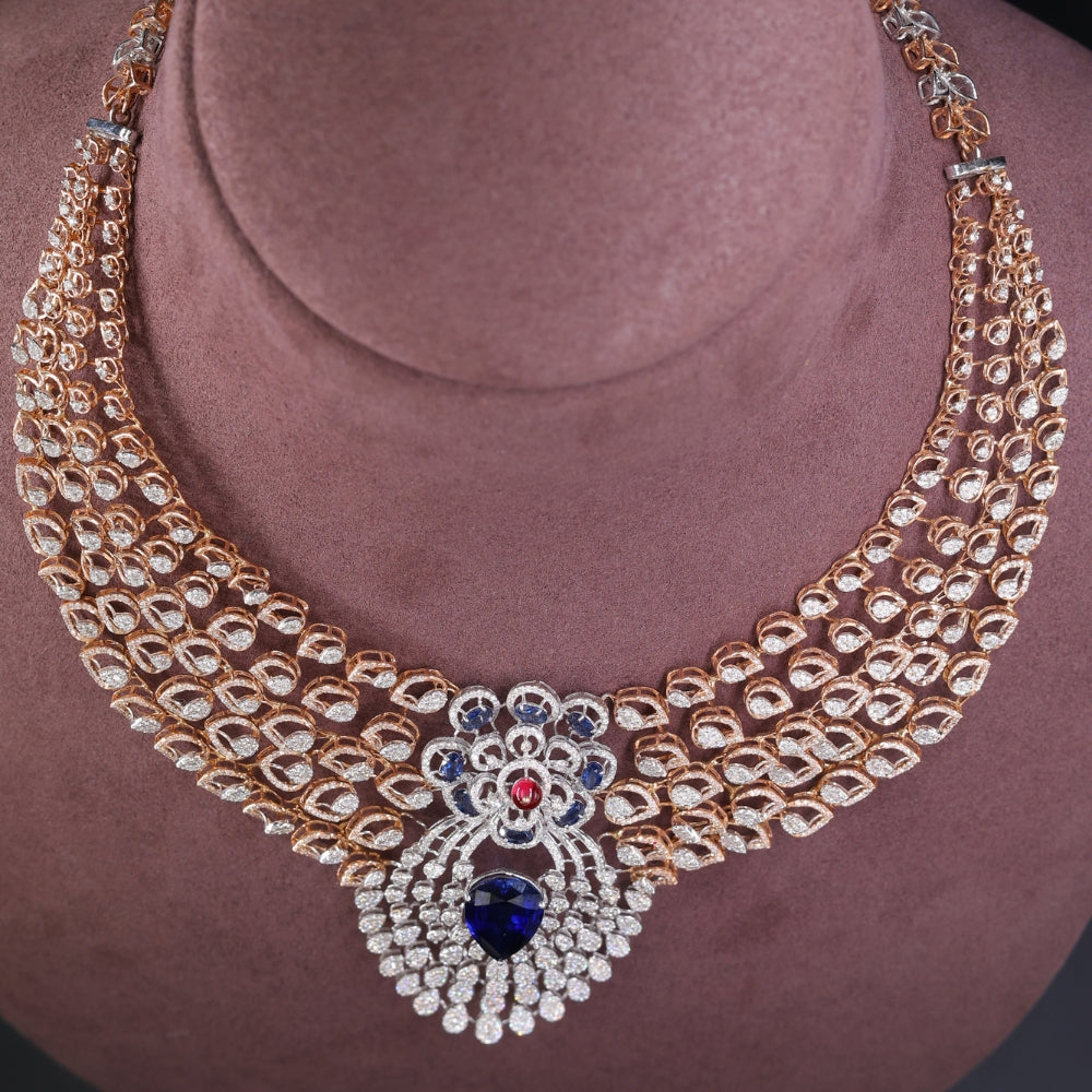 Diamond and Gemstone Necklace Set