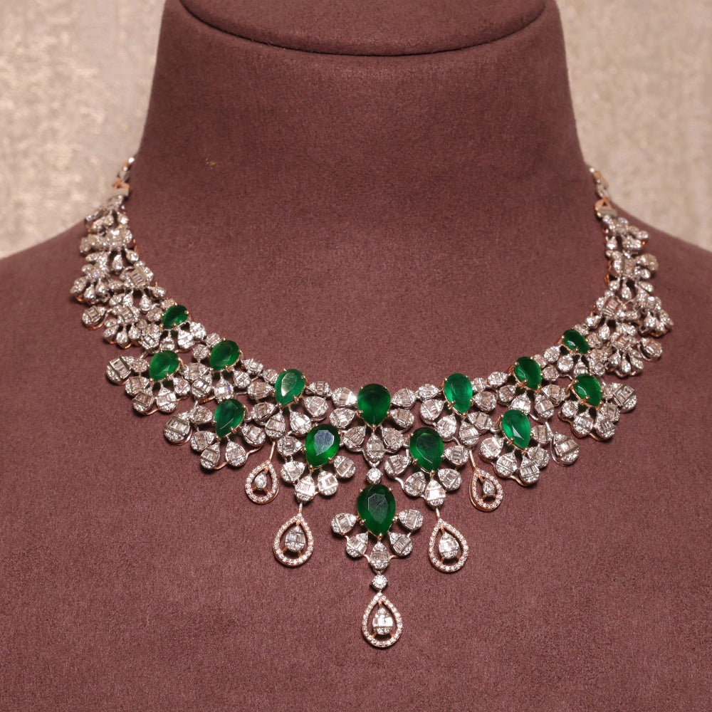 Timeless Emerald and Diamond Necklace Set