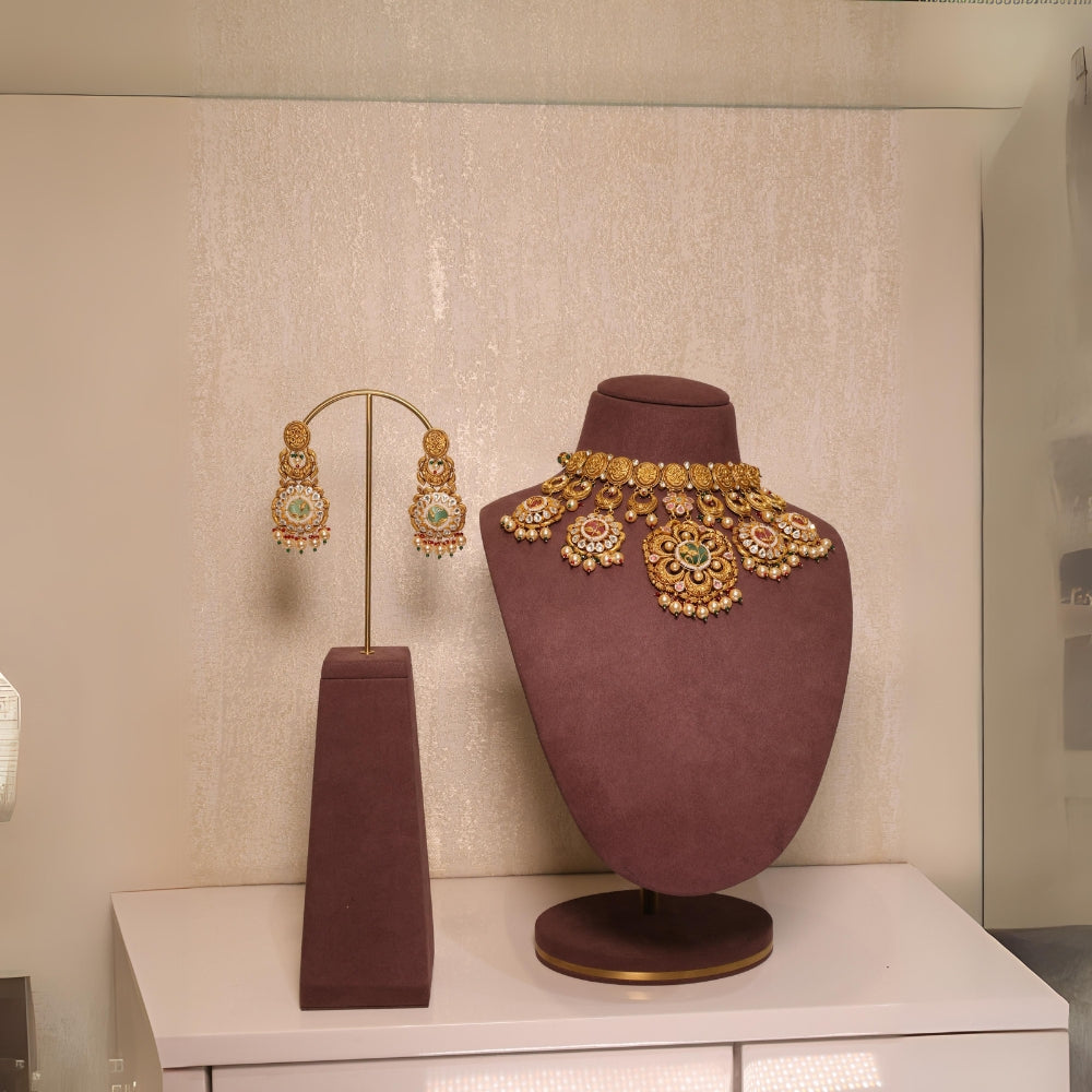 Timeless Multi-Stone Choker Necklace Set