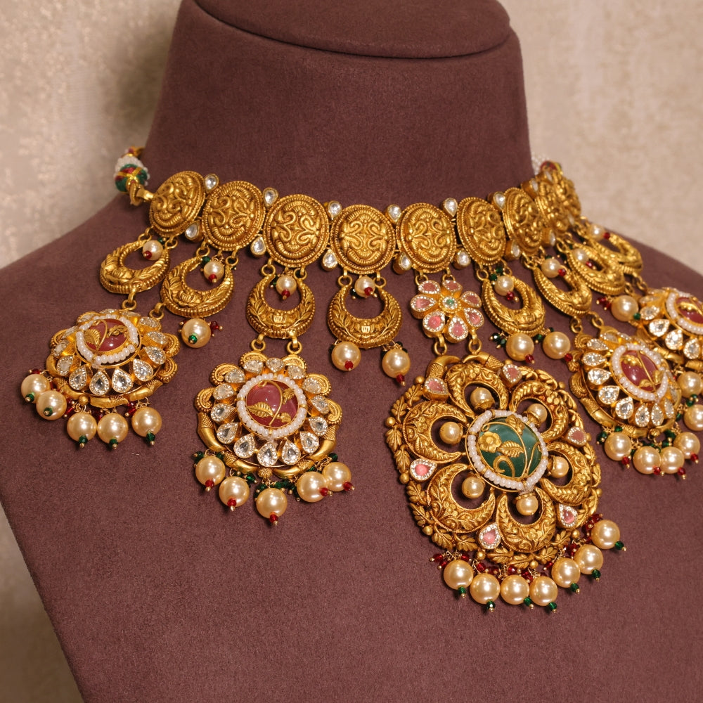 Timeless Multi-Stone Choker Necklace Set