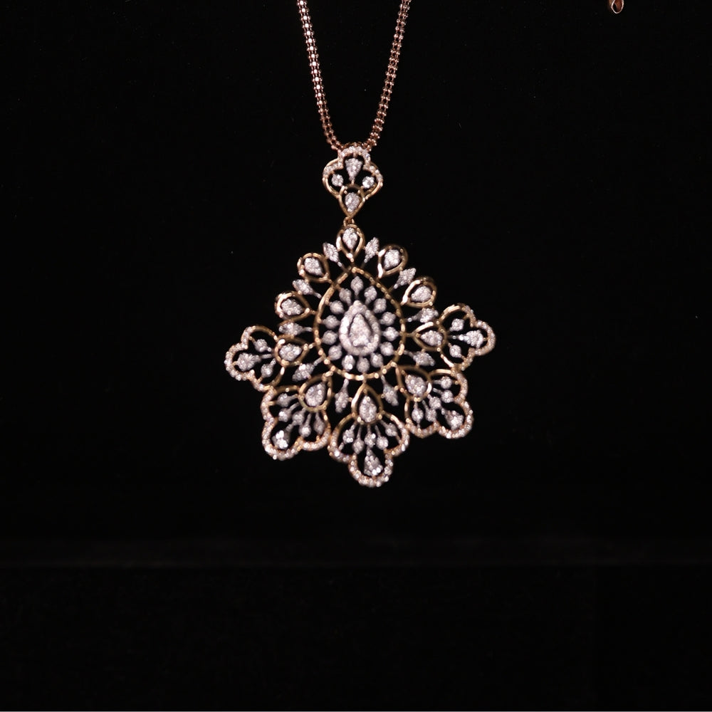 Elegant Diamond Pendant Set