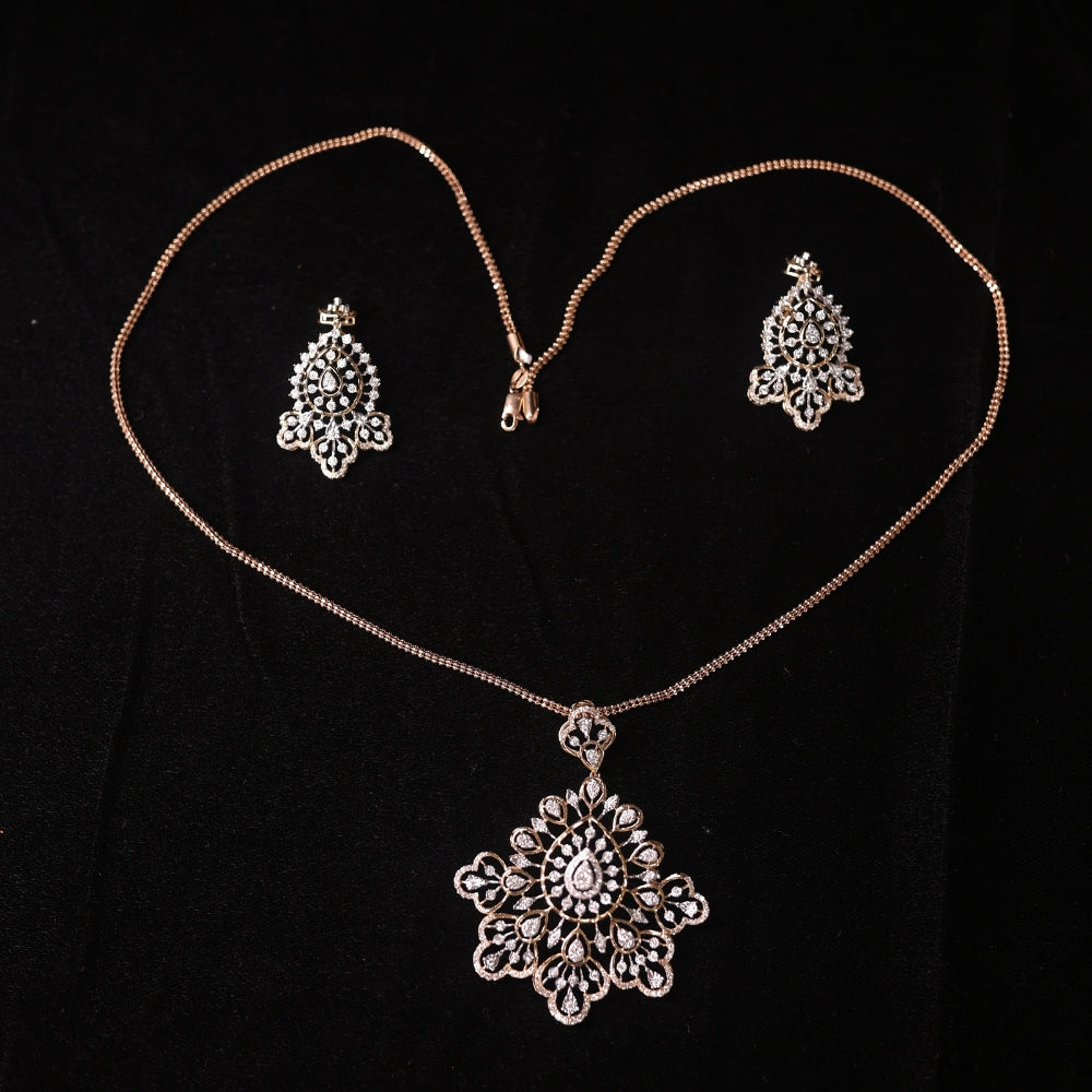 Elegant Diamond Pendant Set
