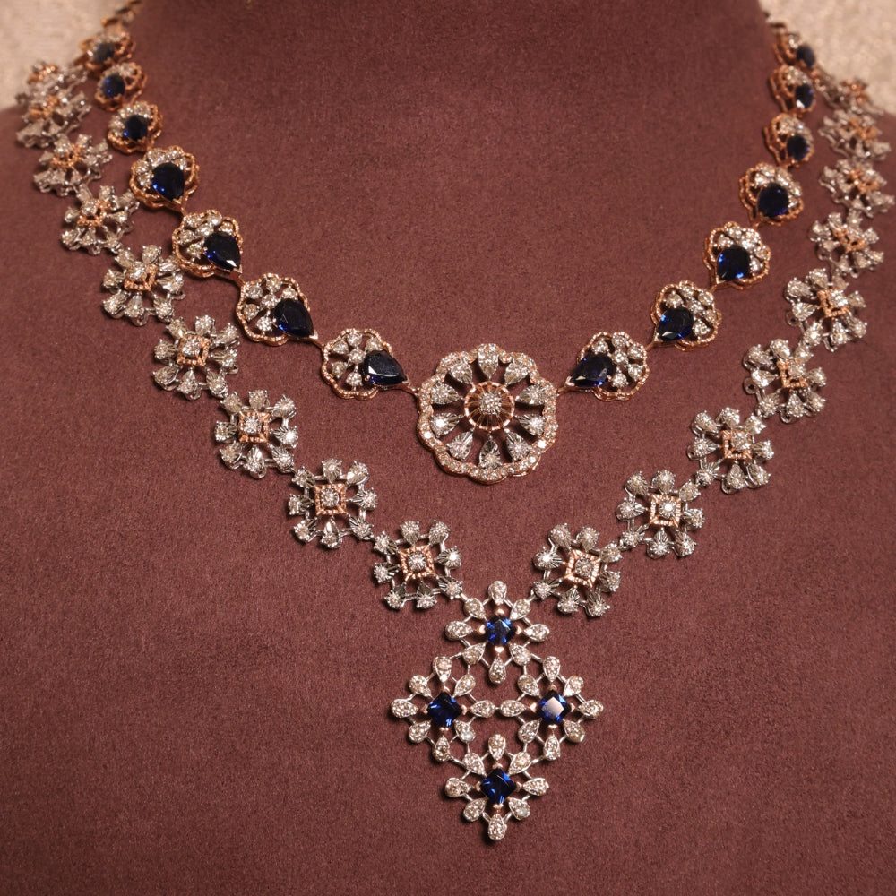 Timeless Diamond and Sapphire Necklace Set