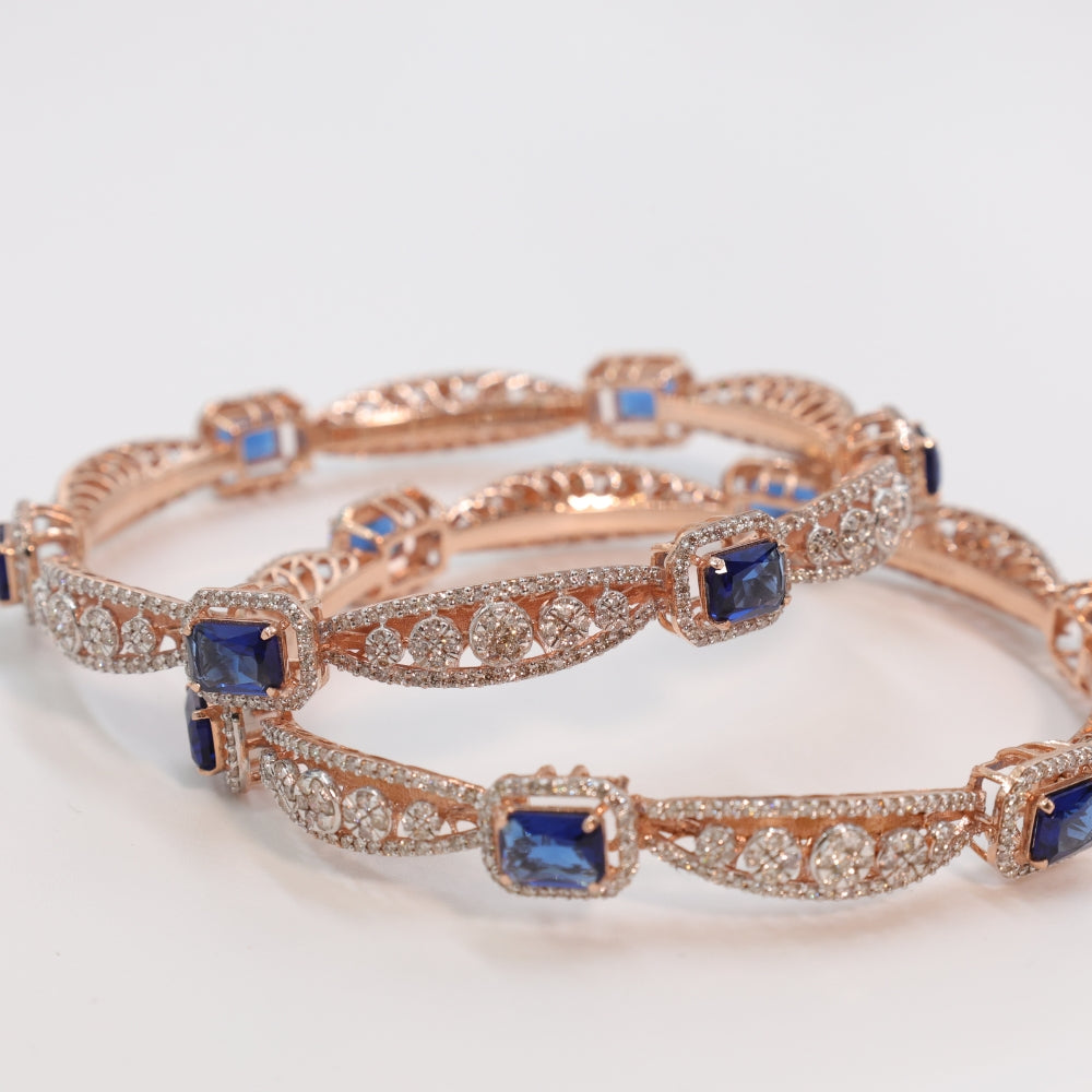 Timeless Blue Stone Bangle Set