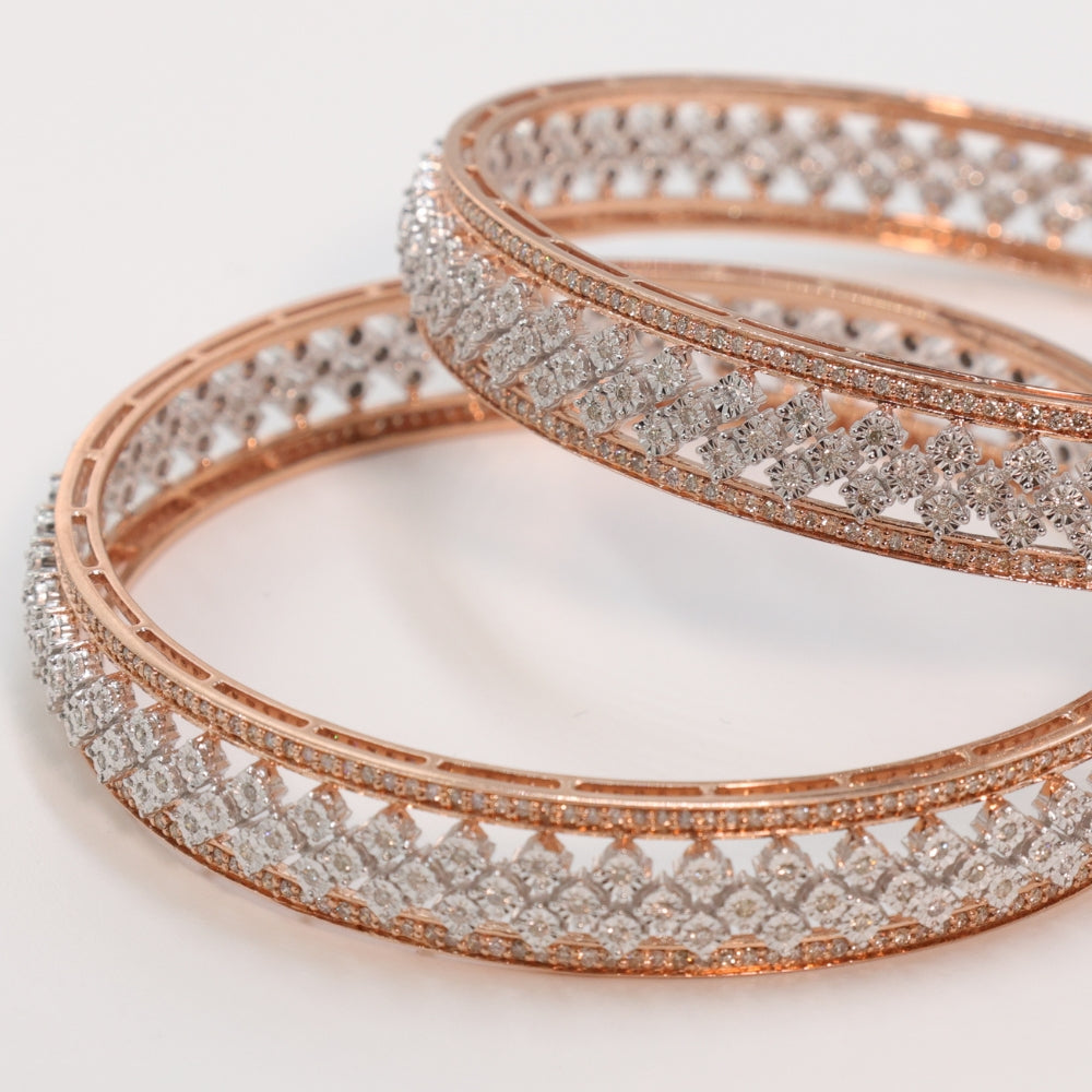 Luxurious Diamond Bangle Set