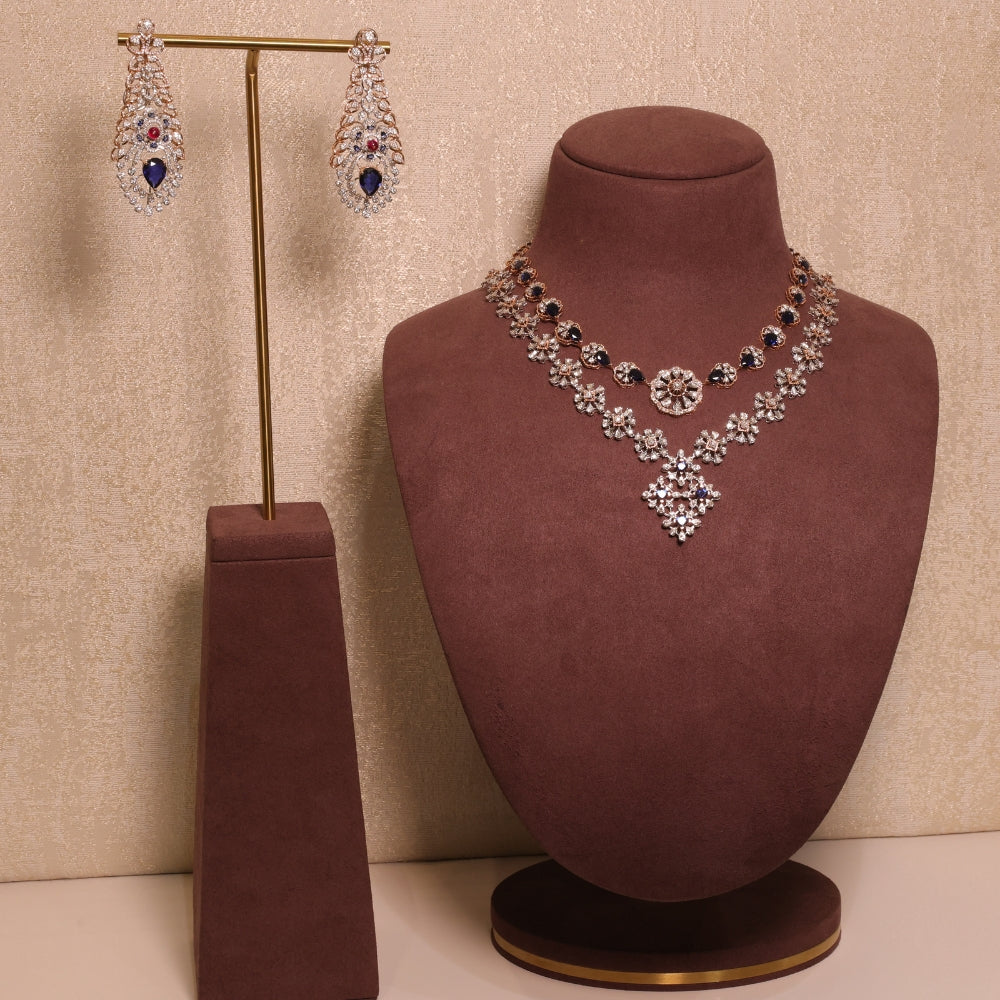 Timeless Diamond and Sapphire Necklace Set