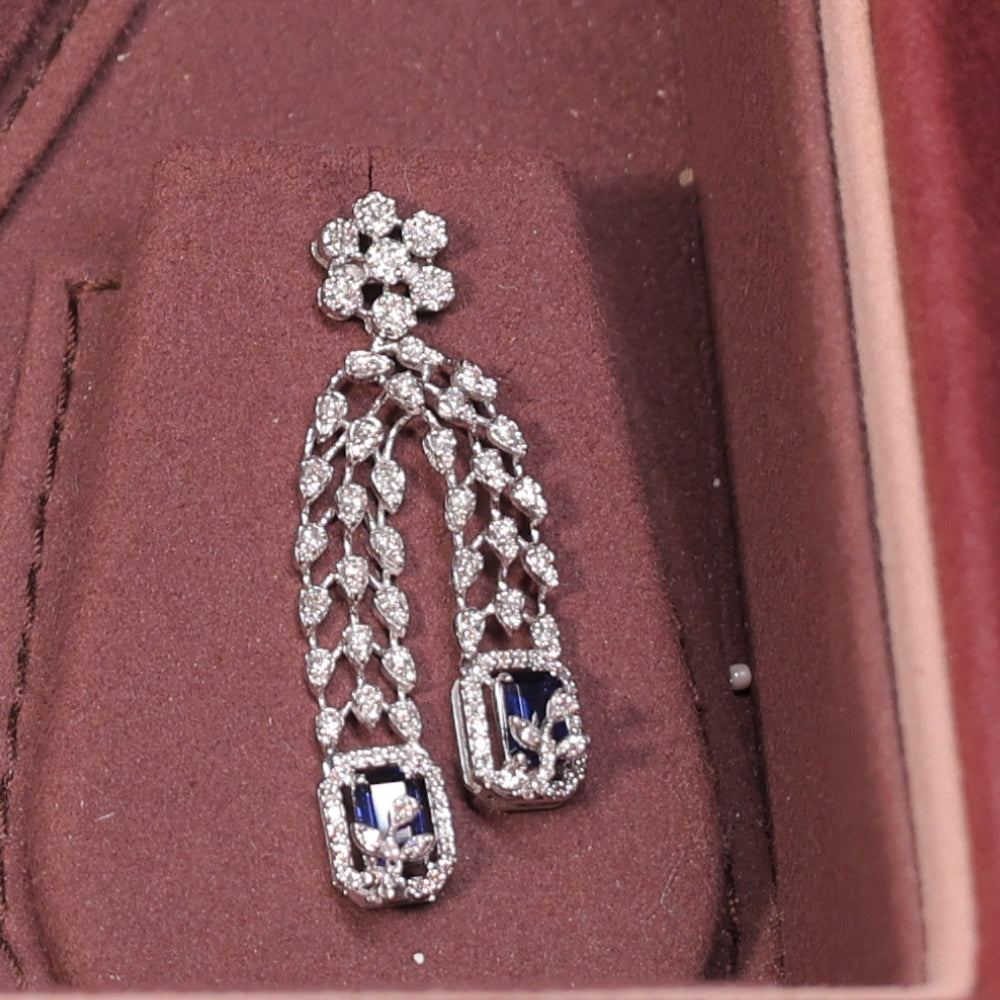 Diamond Choker Necklace with Sapphire Accents